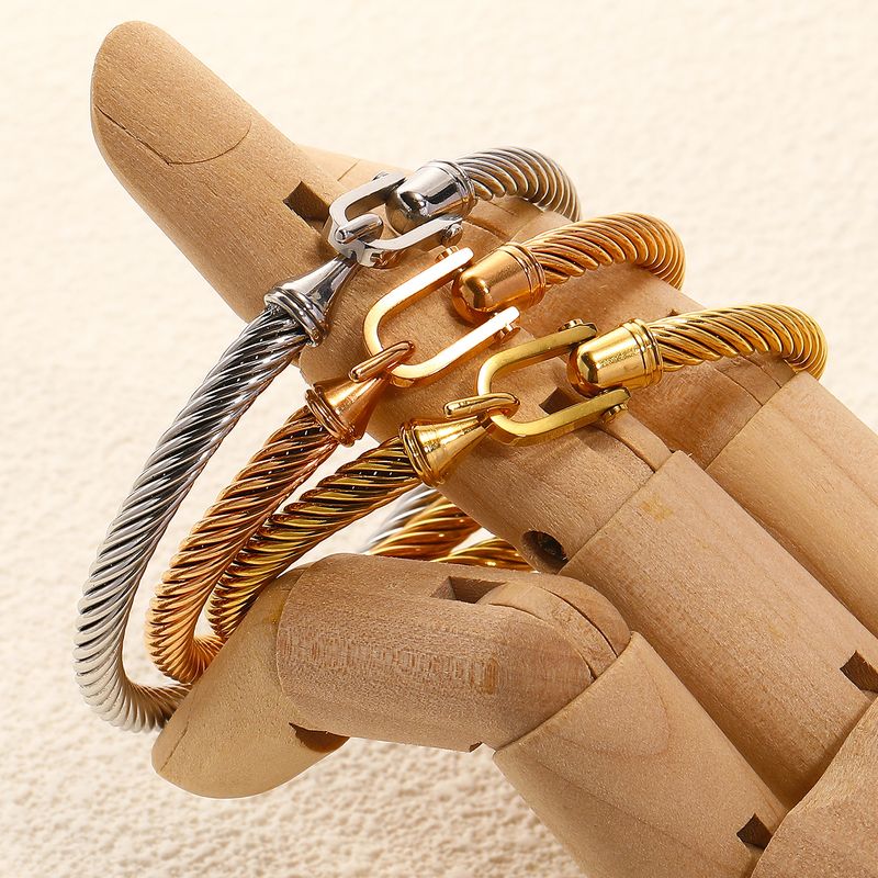 Acier Au Titane Style Simple Géométrique Placage Bracelet
