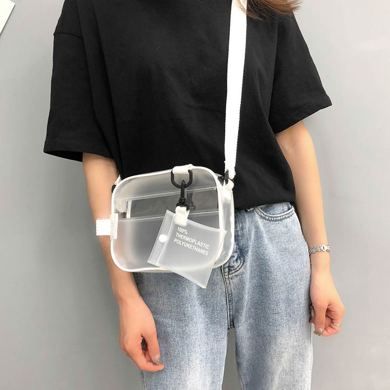 Women's Small PVC Solid Color Streetwear Zipper Jelly Bag