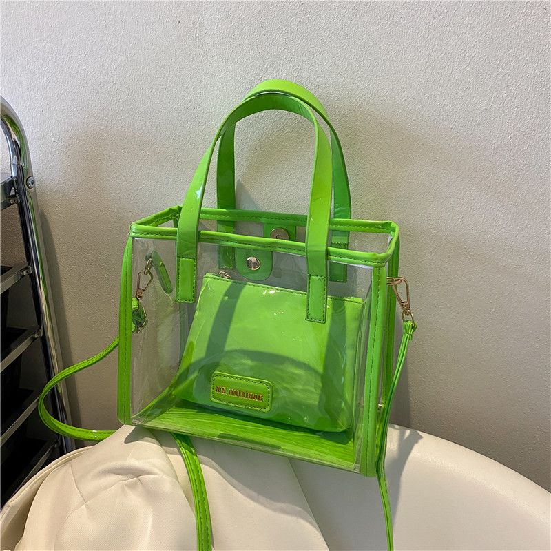 Women's Medium Pu Leather Solid Color Basic Magnetic Buckle Handbag