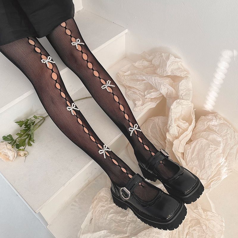 Solid Color Breathable Mesh Stockings