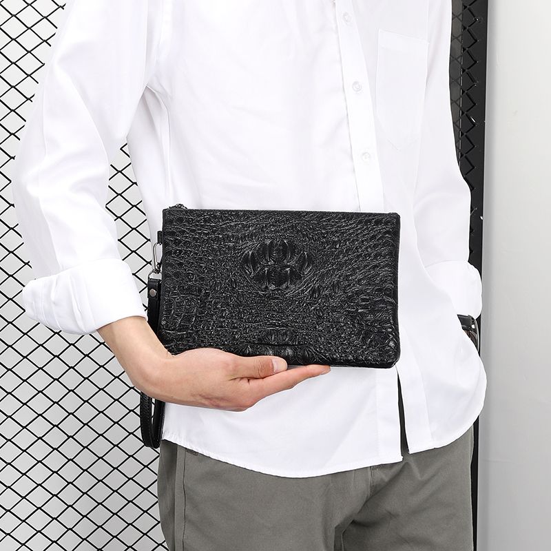 Women's Crocodile Pu Leather Zipper Clutch Bag