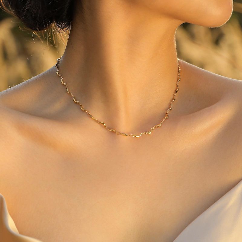 Stainless Steel 18K Gold Plated Simple Style Geometric Necklace