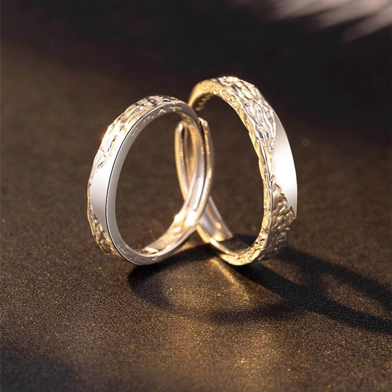 Sterling Silver Elegant Simple Style Geometric Plating Open Rings