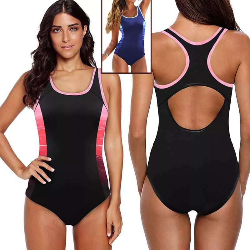 Women's Simple Style Color Block 1 Piece One Piece Swimwear