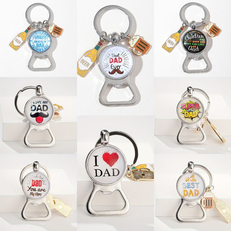 Casual Simple Style Letter Can Openers Alloy Glass Silver Plated Keychain