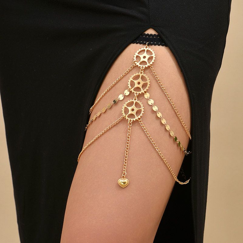 Simple Style Solid Color Alloy Plating Women's Leg Chain
