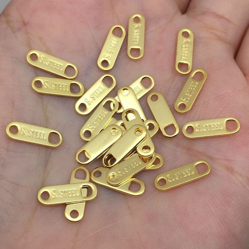 100 PCS/Package 3.6*11mm Stainless Steel 18K Gold Plated Solid Color Polished Tail Plate Accessories