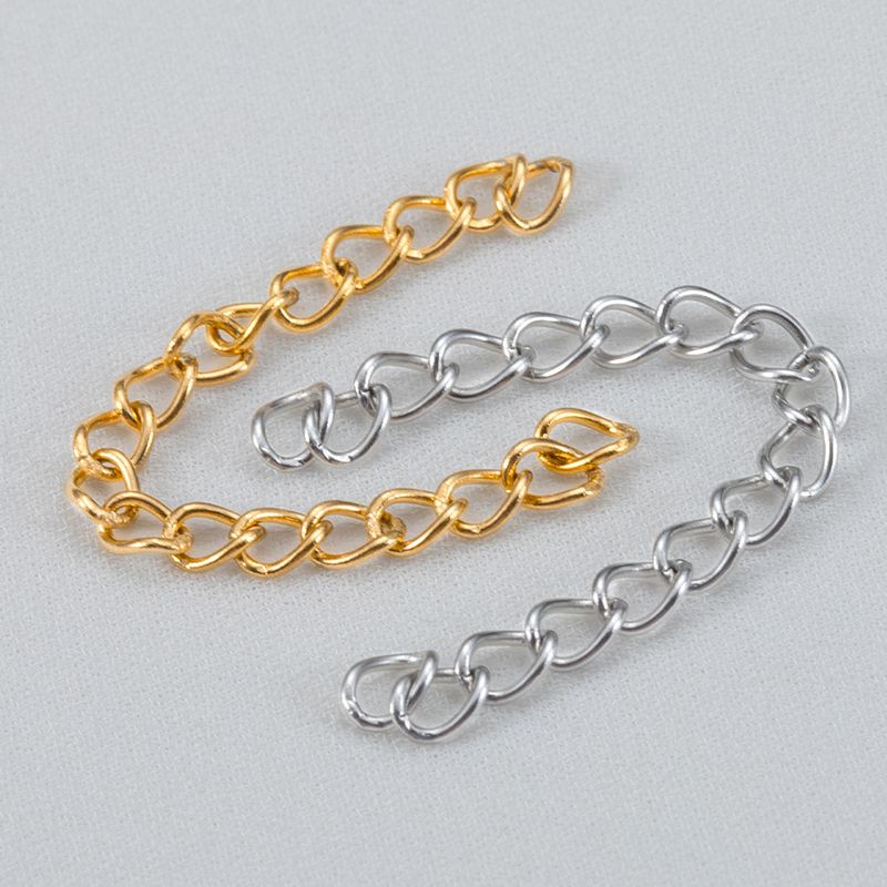 50 PCS/Package 3*50mm Stainless Steel Solid Color Polished Extension Chain