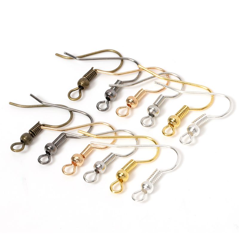 200 20 * 20mm Metal Solid Color Polished Hook Earring Findings
