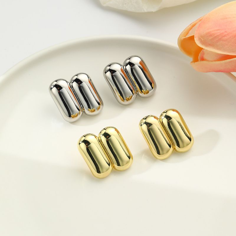 1 Pair Vacation Modern Style Geometric Plating Copper 18K Gold Plated Ear Studs