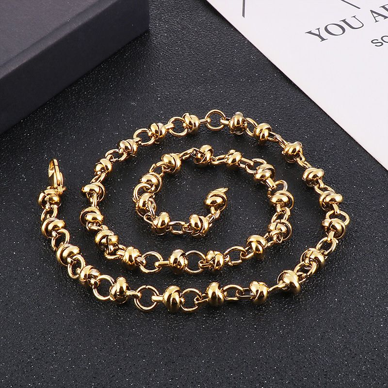 Stainless Steel 18K Gold Plated Basic Plating Solid Color Necklace