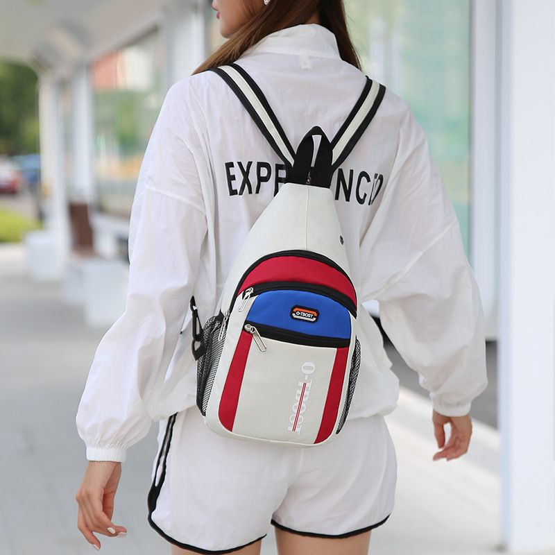 Unisex Sports Color Block Solid Color Oxford Cloth Waist Bags