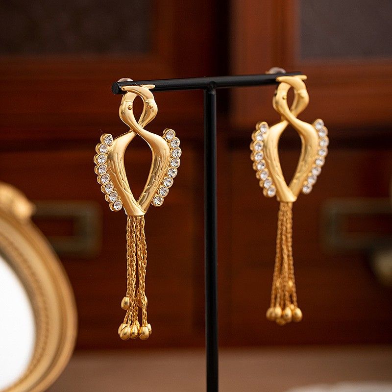 1 Pair Vintage Style Geometric Plating Alloy 18K Gold Plated Drop Earrings