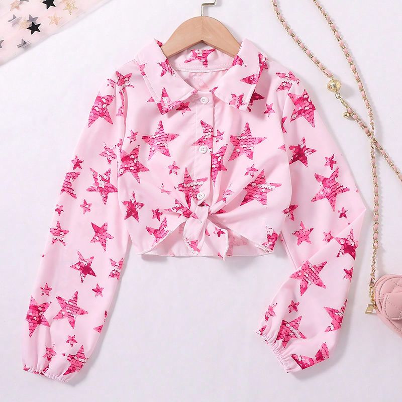Casual Cartoon Star Polyester T-shirts & Blouses