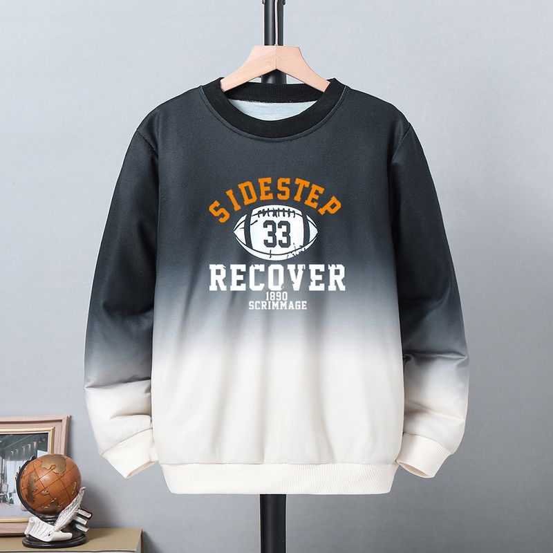 Simple Style Cartoon Letter Gradient Color Polyester Hoodies & Knitwears