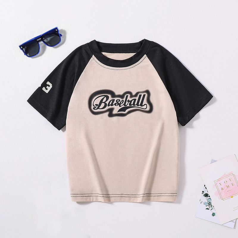 Casual Cartoon Letter Polyester T-shirts & Shirts