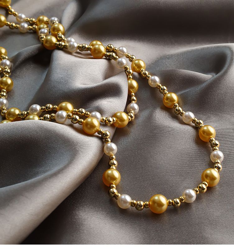 Elegant Geometric Artificial Pearl Copper Plating Women's Necklace 1 Piece