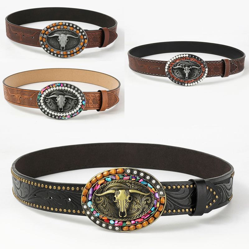 Vintage Style Punk Cowboy Style Animal Pu Leather Unisex Leather Belts