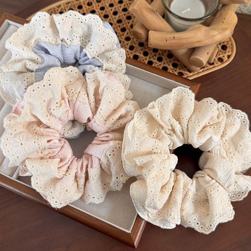 Women's Elegant Pastoral Color Block Cloth Lace Hair Tie