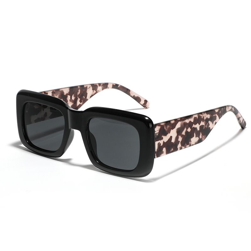 Strassenmode Einfarbig Leopard Ac Quadrat Vollbild Männer Sonnenbrille