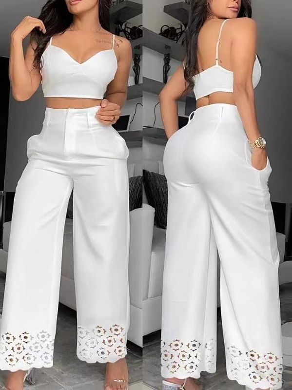 Daily Women's Sexy Solid Color Spandex Polyester Pants Sets Pants Sets