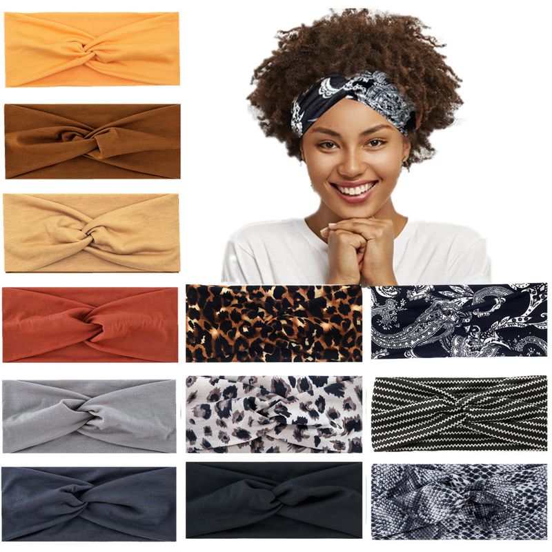 Casual Simple Style Solid Color Knot Cashew Nuts Cloth Printing Hair Band 1 Piece