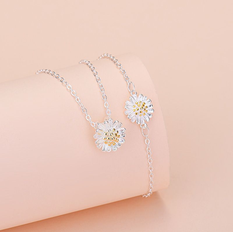 Elegant Simple Style Daisy Copper Bracelets Necklace 1 Piece