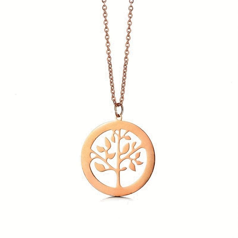 316 Stainless Steel  18K Gold Plated Simple Style Classic Style Plating Life Tree