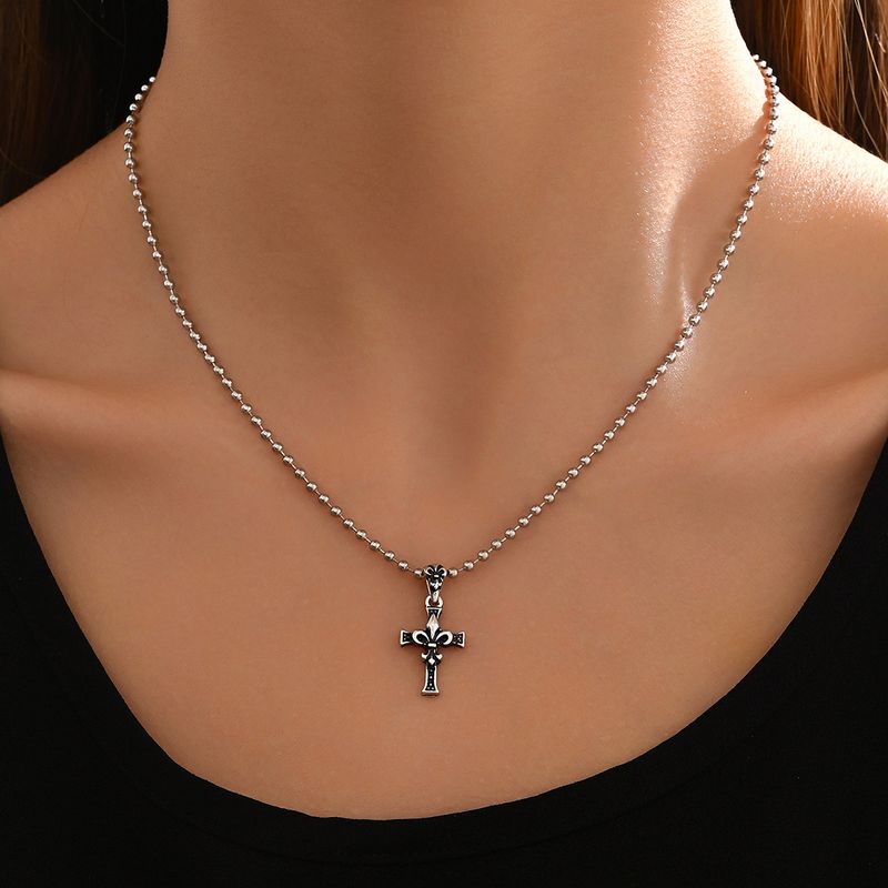 Wholesale Jewelry Retro Punk Cross Alloy Iron Zinc Pendant Necklace