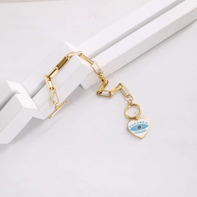 Titanium Steel Gold Plated Simple Style Classic Style Plating Heart Shape Bracelets