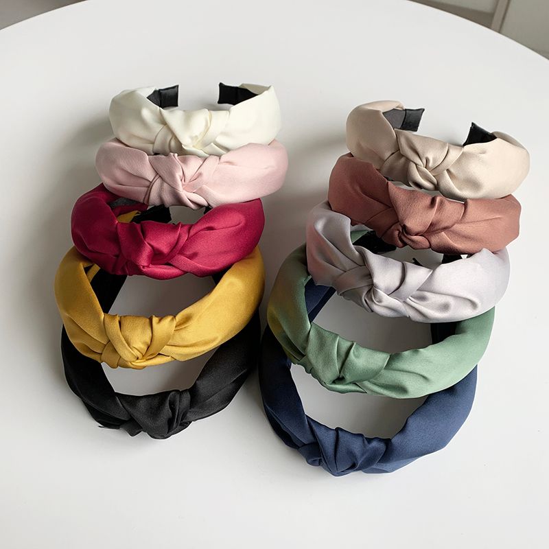 Frau Lässig Klassischer Stil Einfarbig Twist Tuch Haarband