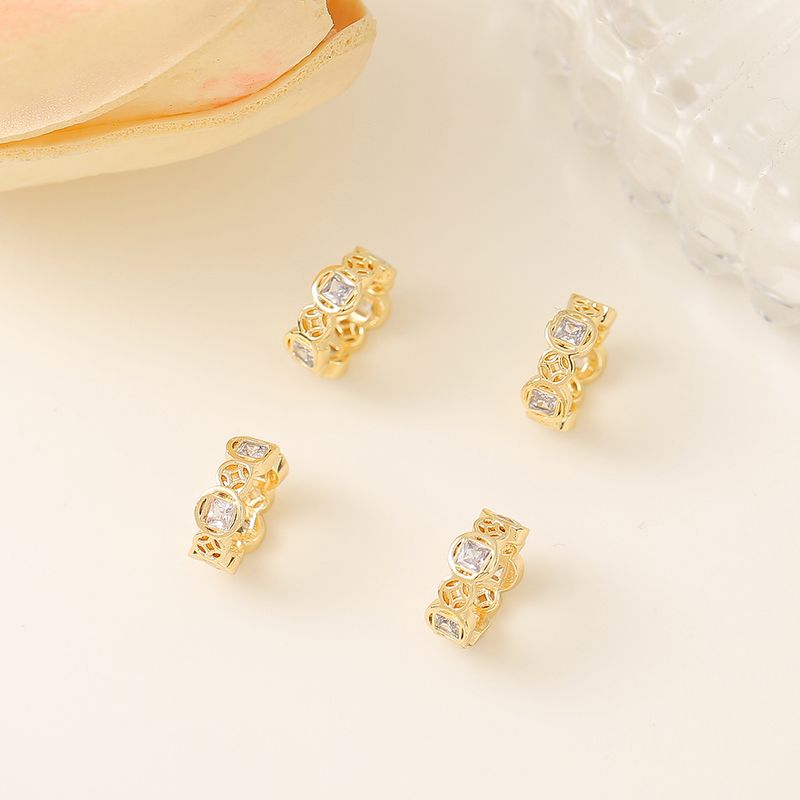 1 Piece 3.5*10mm 7mm  Copper Zircon 18K Gold Plated Round Copper Coins Polished Beads Spacer Bars