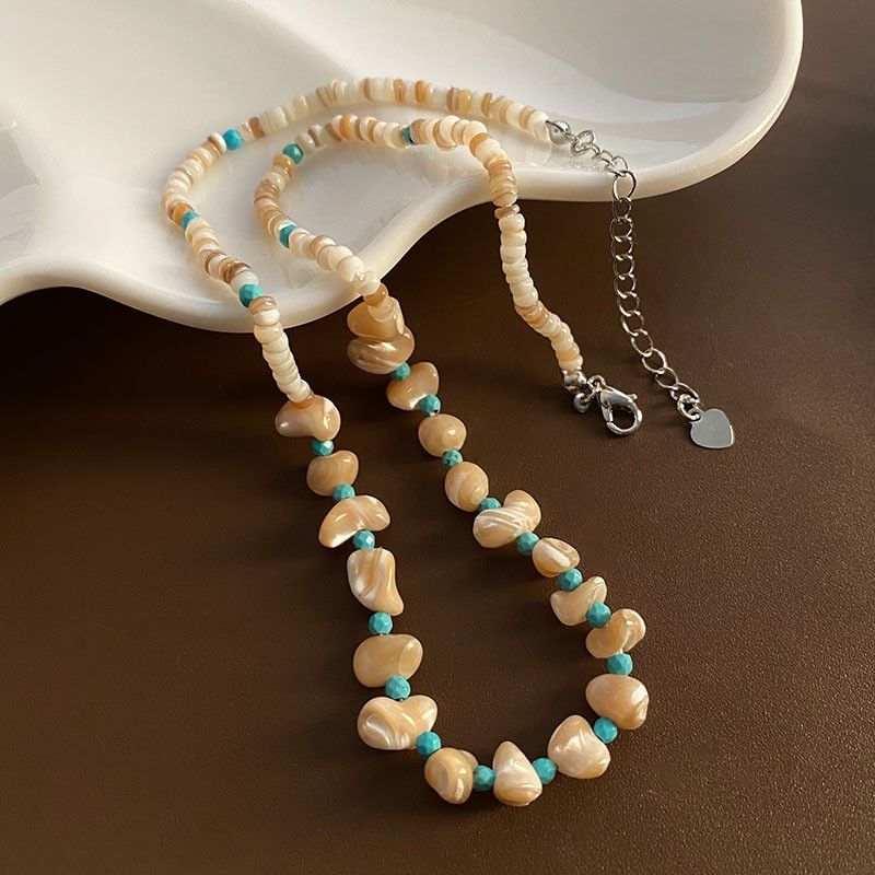 Titan Stahl Elegant Marine-Stil Strand Perlen Geometrisch Halskette