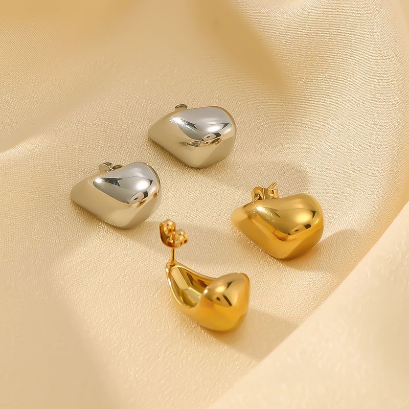 1 Pair IG Style Vintage Style Simple Style Water Droplets 304 Stainless Steel 18K Gold Plated Ear Studs