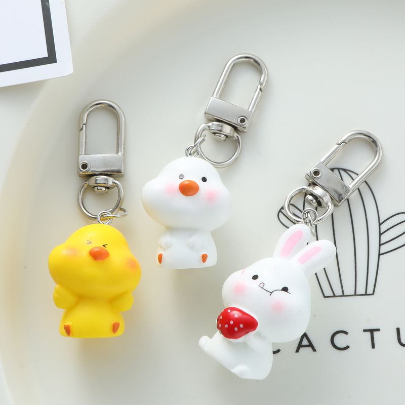 Cute Animal Duck Resin Bag Pendant Keychain