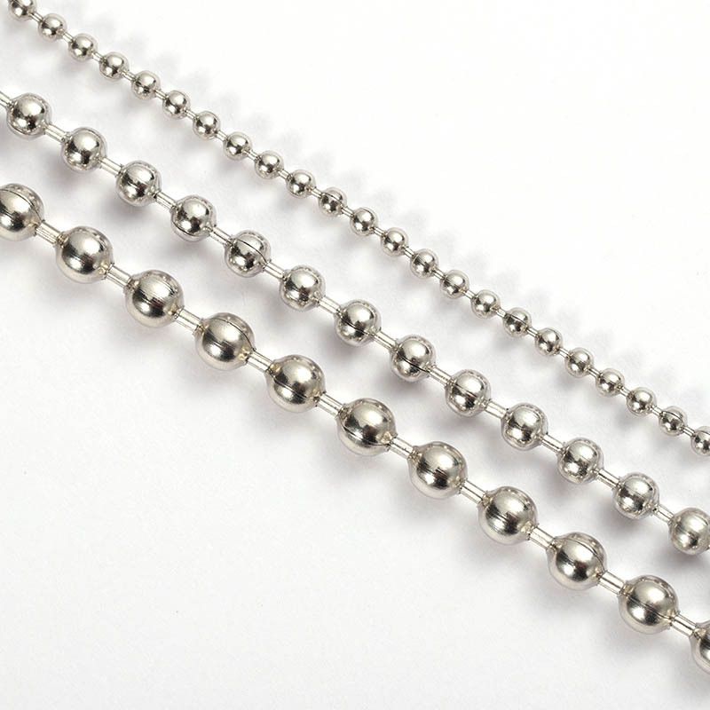 1 Piece Diameter 3mm 304 Stainless Steel Solid Color Polished Chain