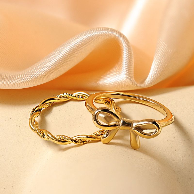 304 Stainless Steel Simple Style Solid Color Rings