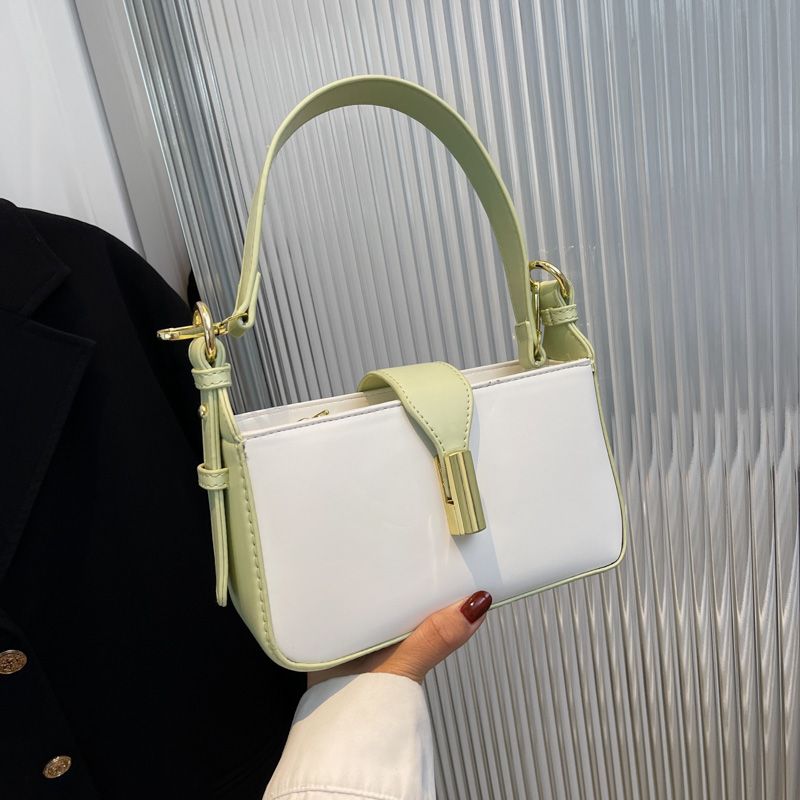 Women's Medium Pu Leather Solid Color Classic Style Streetwear Lock Clasp Shoulder Bag Crossbody Bag
