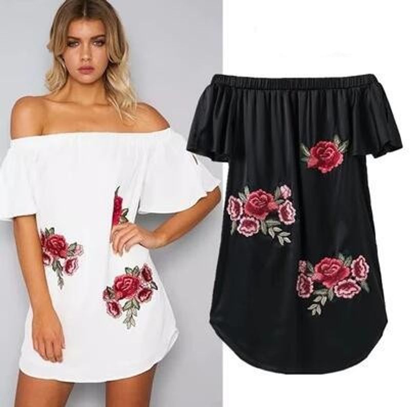 Women's Regular Dress Vacation Boat Neck Short Sleeve Flower Above Knee Outdoor Daily Beach