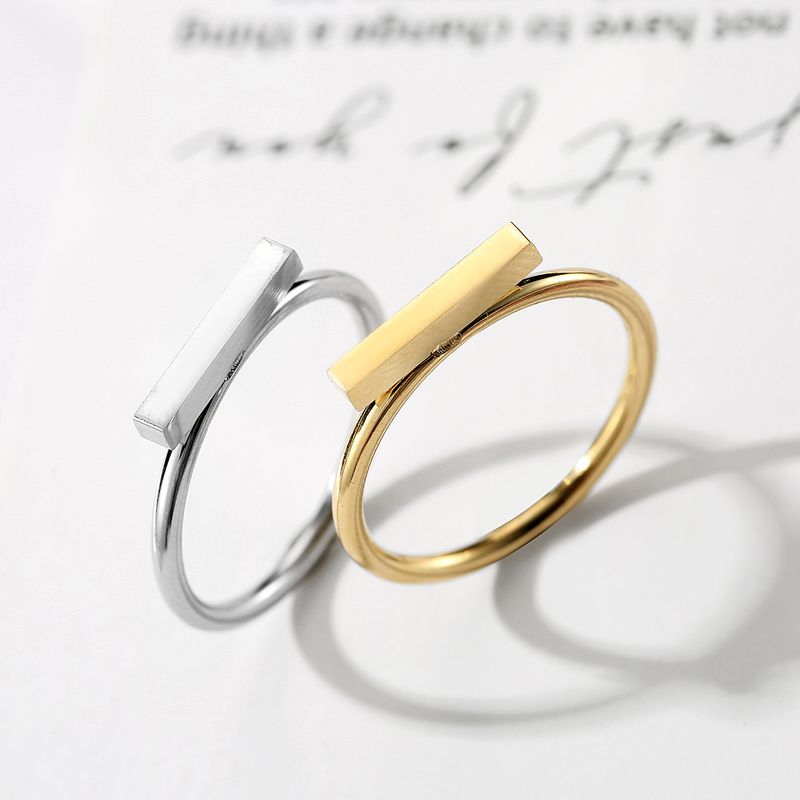 Edelstahl 304 Vergoldet Einfacher Stil Überzug Geometrisch Keiner Ringe