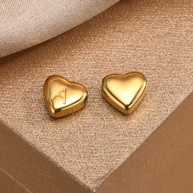 1 Piece Diameter 8mm 1.7MM 304 Stainless Steel Gold Plated Heart Shape Pendant