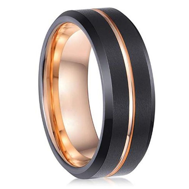 Hip-Hop Retro Solid Color Tungsten Steel Men's Rings