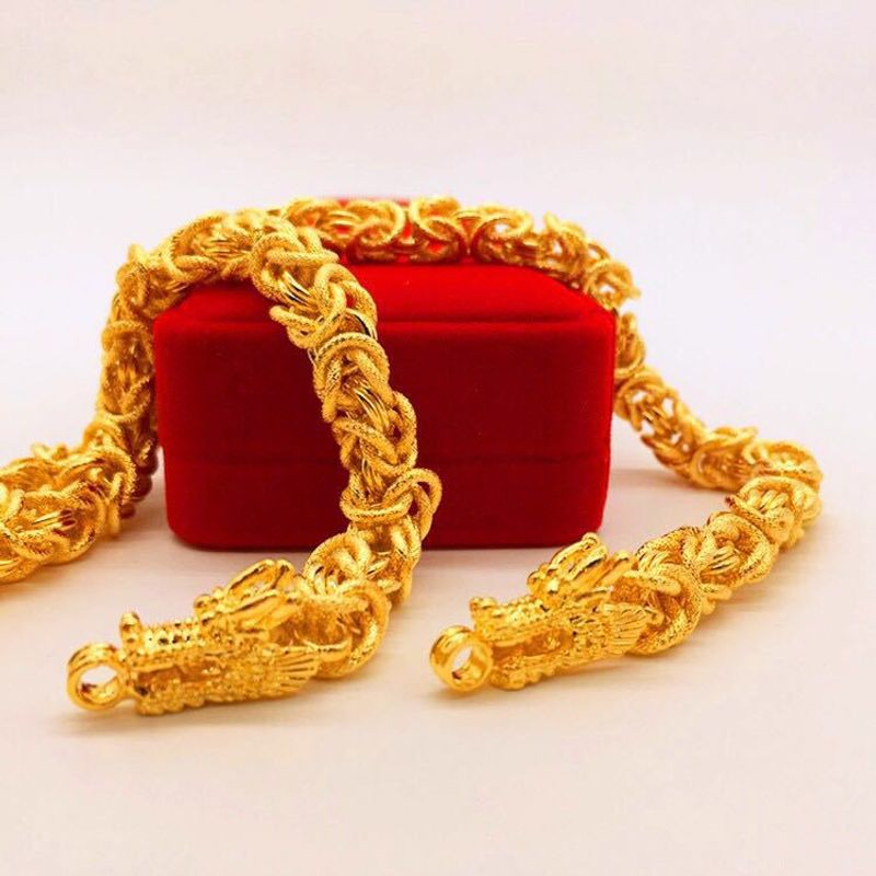 Messing Chinoiserie Klassisch Drachen Halskette
