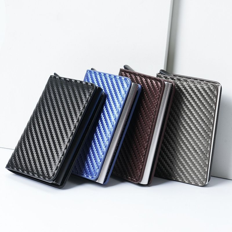 Unisex Solid Color Pu Leather Flip Cover Card Holders