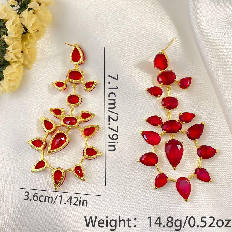 1 Pair Simple Style Classic Style Round Plating Inlay Copper Zircon 18K Gold Plated Drop Earrings