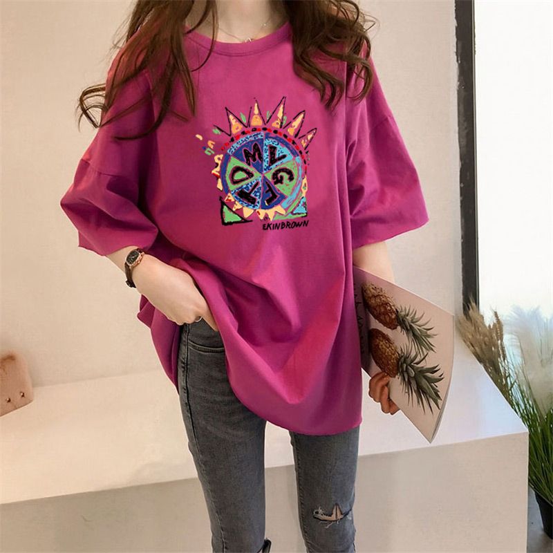 Women's T-shirt Short Sleeve T-Shirts Printing Casual Letter