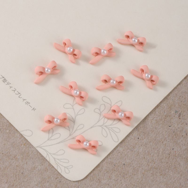 Cute Sweet Bow Knot Zinc Alloy Nail Decoration Accessories 60 Pieces Per Pack
