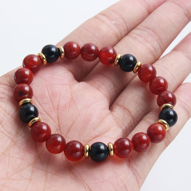 Simple Style Classic Style Round 316 Stainless Steel  Natural Stone Beaded Women's Bracelets