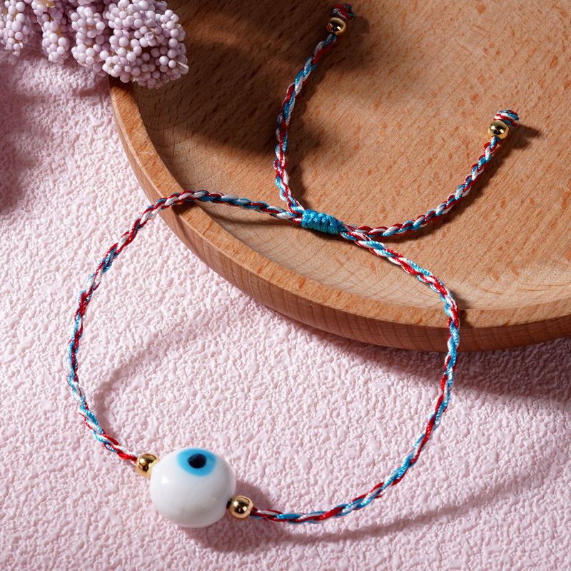 Retro Color Block Polyester Glass Handmade Women's Drawstring Bracelets