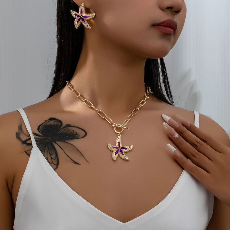 IG Style Modern Style Classic Style Starfish Arylic Alloy Plating Inlay Acrylic Women's Jewelry Set